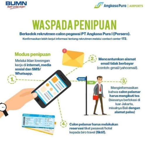 PT. Angkasa Pura I Buka Lowongan, Kominfo: Hati-Hati Modus Penipuan!
