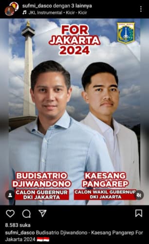 Kaesang Pangarep Viral di Medsos Masuk Bursa Pilkada DKI Jakarta